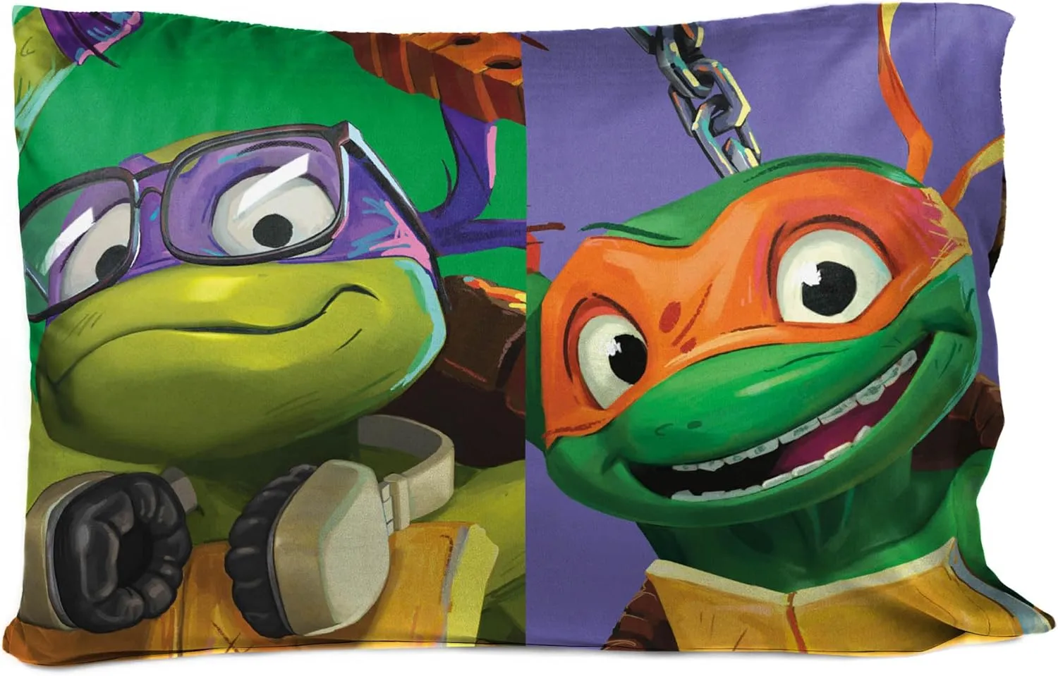 Jay Franco Nickelodeon Teenage Mutant Ninja Turtles Good Fight 1 Pack Reversible Pillowcase - Double Sided Pillow Cover, Kids Super Soft Bedding