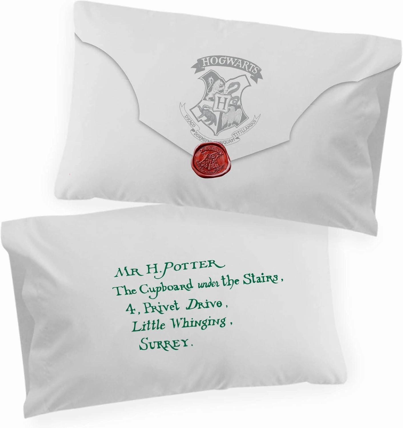 Jay Franco Harry Potter Lettered 2 Pack Pillowcase - Double-Sided Kids Super Soft Bedding (Official Harry Potter Product)