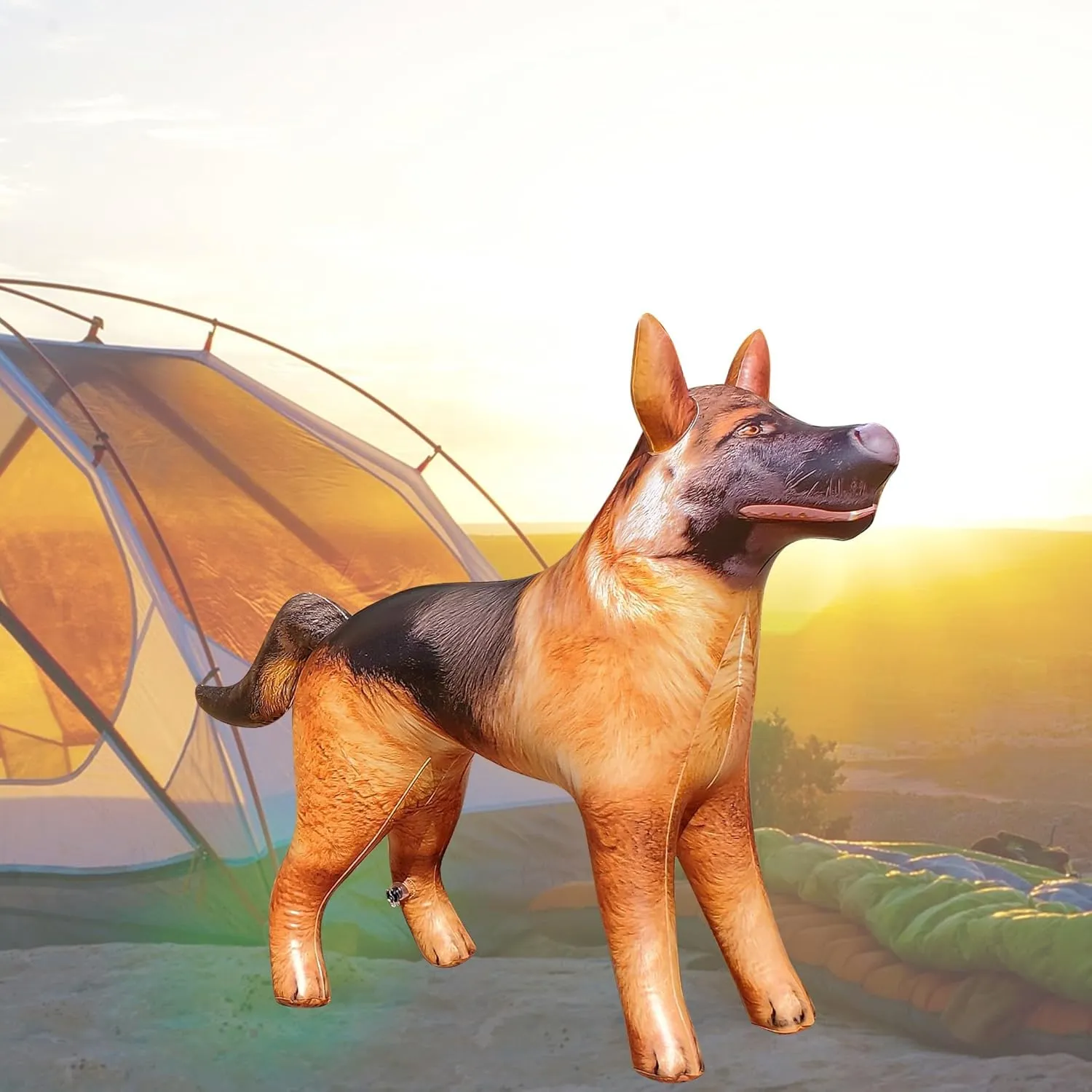 Jet Creations 43 L/30 H in INCH Inflatable German Shepherd K9 Dog, Lifelike Black Tan Animal, Puppy Pet Figure, for Home Parties Event Decor, Outdoor Display, VBS Photo Prop, Gift for Boys Girls Kids