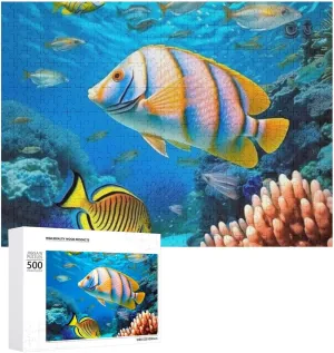 Jigsaw Puzzle 500 PCS Difficult Tropical Sea Fish Puzzle Personalized Wooden Jigsaw Puzzles Game for Most People