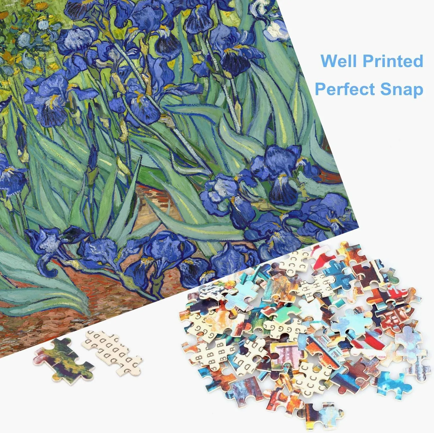 Jigsaw Puzzles for Adults 1000 Piece Irises by Vincent Van Gogh 27.56 x 19.69 Inch Puzzles for Adults Educational Challenge Toy Van Gogh Puzzles 1000 Pieces for Adults