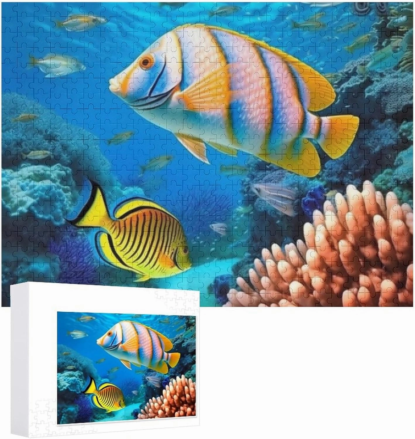 Jigsaw Puzzle 500 PCS Tropical Sea Fish Difficult Puzzle Personalized Wooden Jigsaw Puzzles Game for Most People