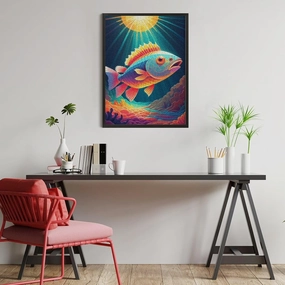 Jigsaw Puzzles for Adults Kids 1000 Pieces Vibrant Underwater Fish Illustration Large Puzzle Family Game Adult Decompression Child Education Gift for DIY Intellective Educational Game, Gift