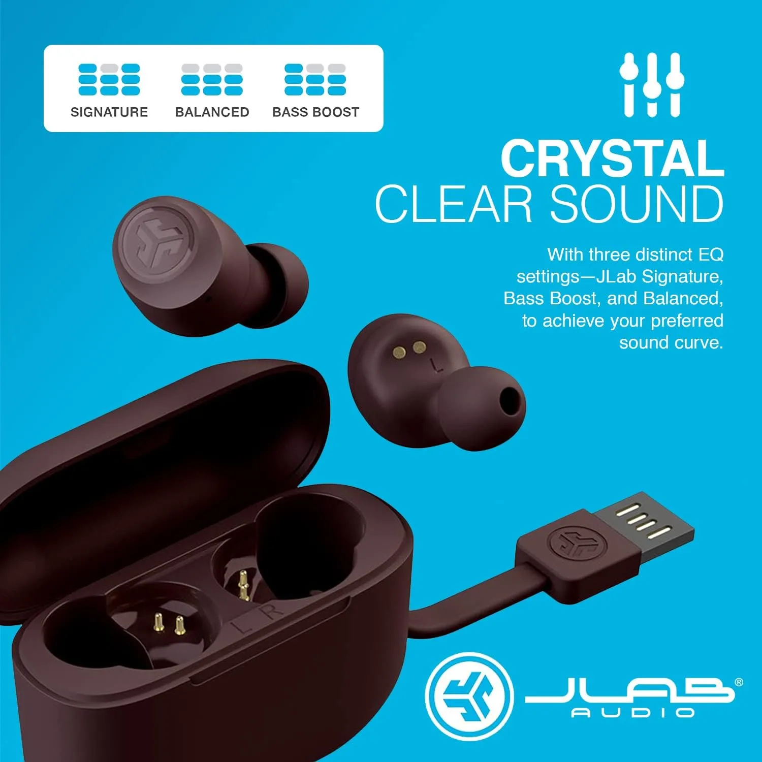 JLab Go Air Tones True Wireless Earbuds Designed with Auto On and Connect, Touch Controls, 32  Hours Bluetooth Playtime, EQ3 Sound, and Dual Connect, Natural Earthtone Color (4975 C)