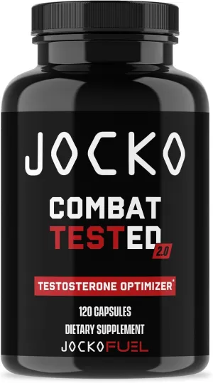 Jocko Fuel Test Booster for Men - Natural Endurance, Stamina, & Strength Booster - Muscle Builder for Men & Nitric Oxide Support with Ginger Root, Shilajit, & Tongkat Ali, 120ct (30 Servings)