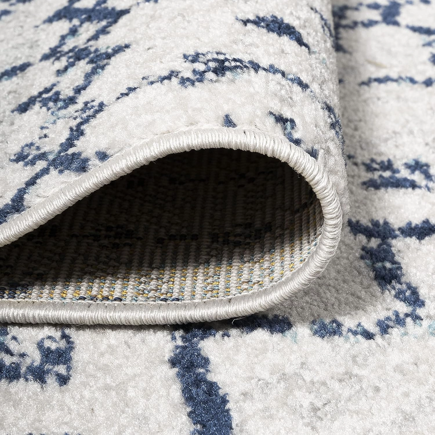 JONATHAN Y MOH101F-28 Moroccan Hype Boho Vintage Diamond Indoor Runner Rug Bohemian Easy-Cleaning Bedroom Kitchen Living Room Non Shedding, 2 X 8, Cream/Navy