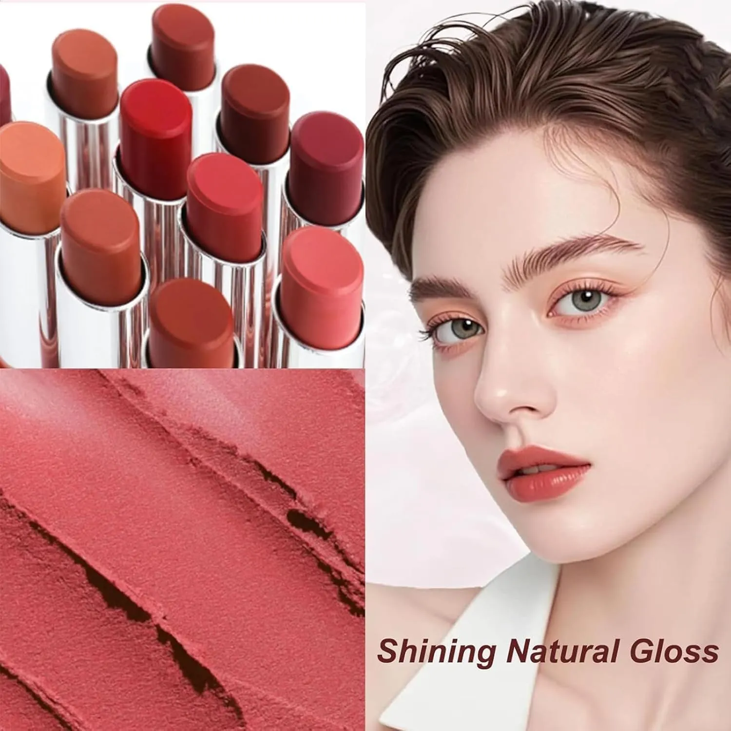 Joyeloo Lip Balm, Joyeloo Lip Glaze, Hydrating Glaze Lip Balm – Non-sticky Shine with Hyaluronic Acid (08#)