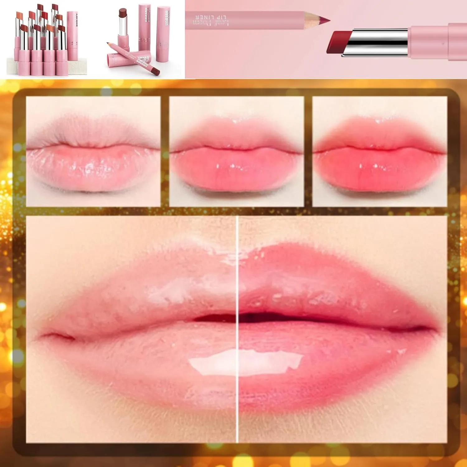 Joyeloo Lip Balm, Joyeloo Lip Glaze, Hydrating Glaze Lip Balm – Non-sticky Shine with Hyaluronic Acid (08#)