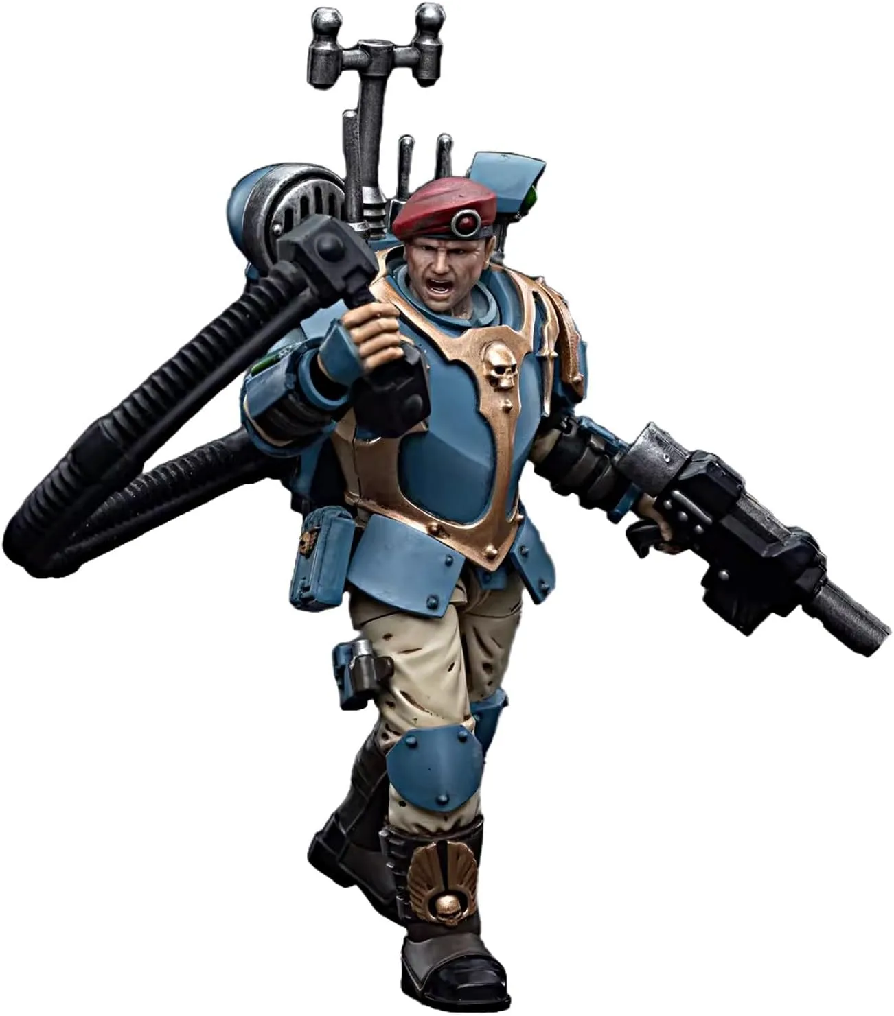 JOYTOY Warhammer 40K 1/18 Action Figures Astra Militarum Tempestus Scions Command Squad 55th Kappic Eagles Vox Operator Collectible Model Birthday Gifts