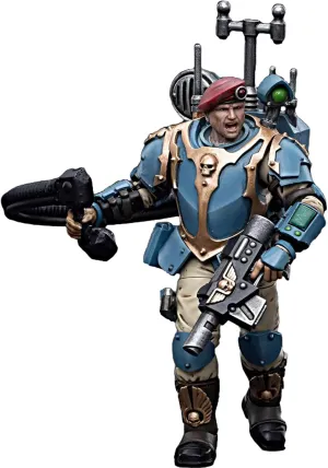 JOYTOY Warhammer 40K 1/18 Action Figures Astra Militarum Tempestus Scions Command Squad 55th Kappic Eagles Vox Operator Collectible Model Birthday Gifts