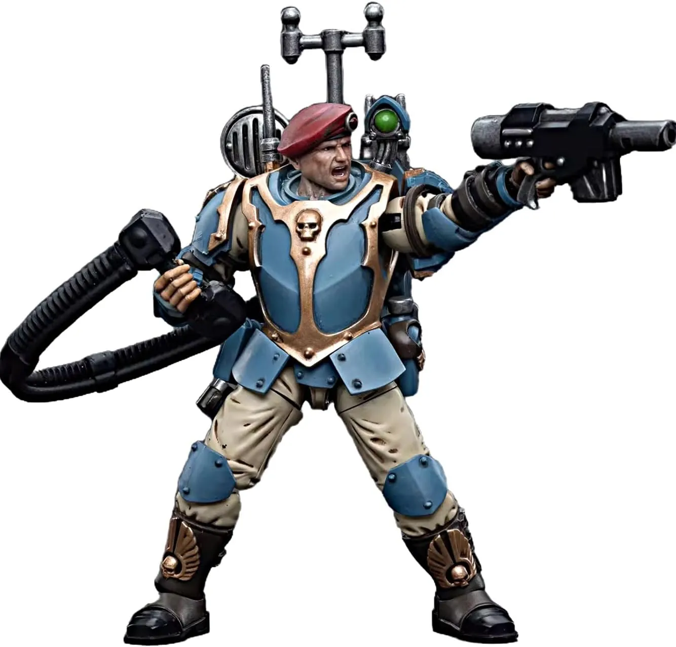 JOYTOY Warhammer 40K 1/18 Action Figures Astra Militarum Tempestus Scions Command Squad 55th Kappic Eagles Vox Operator Collectible Model Birthday Gifts