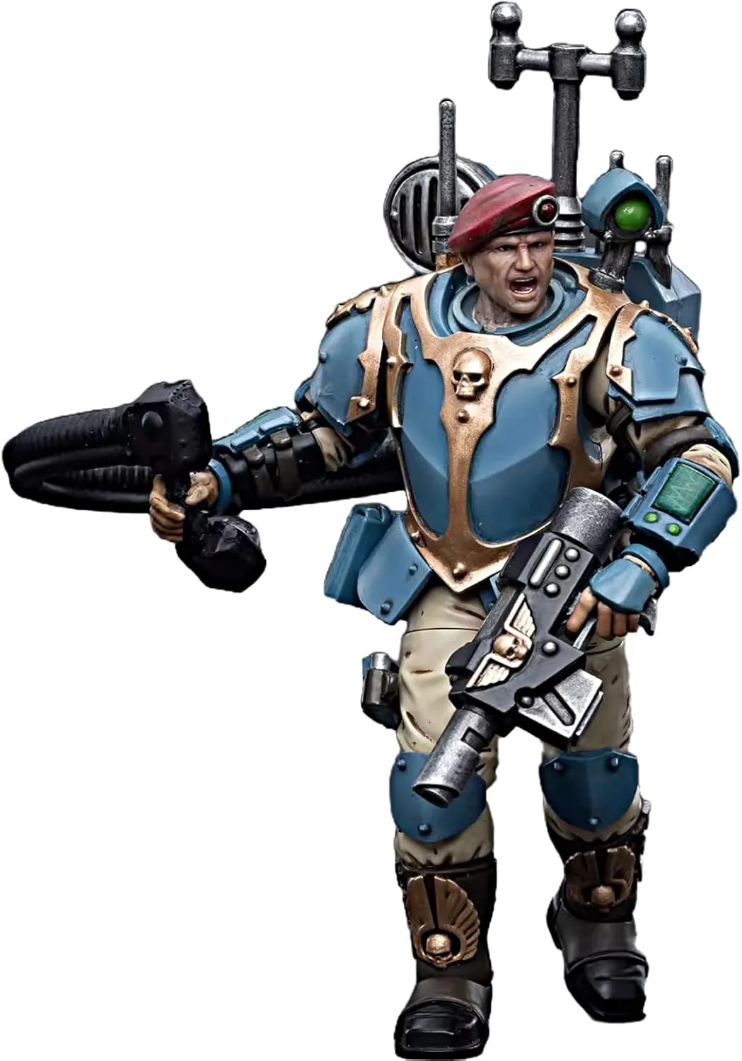 JOYTOY Warhammer 40K 1/18 Action Figures Astra Militarum Tempestus Scions Command Squad 55th Kappic Eagles Vox Operator Collectible Model Birthday Gifts
