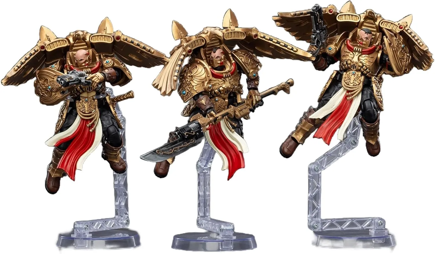 JOYTOY Warhammer 40K 1/18 Action Figures Legio Custodes Custodian Venatari Squad 3PCS Collectible Model 4.8 Inch Action Figure with Articulated Joints