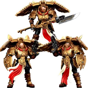 JOYTOY Warhammer 40K 1/18 Action Figures Legio Custodes Custodian Venatari Squad 3PCS Collectible Model 4.8 Inch Action Figure with Articulated Joints