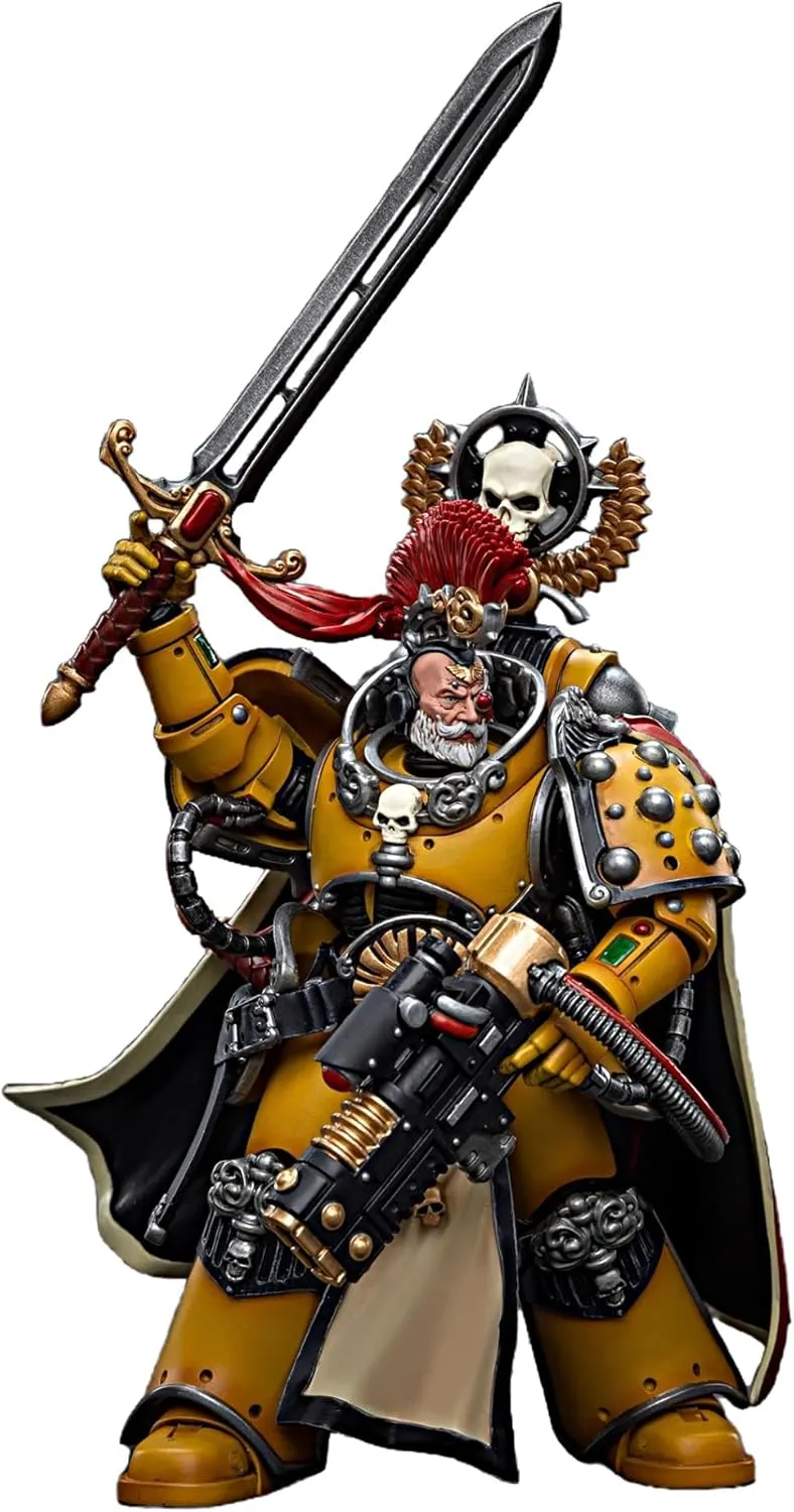 JOYTOY Warhammer 40K 1/18 Action Figures lmperial Fists Legion Praetor with Power Sword Collectible Model 4.8 Inch Action Figure with Articulated Joints