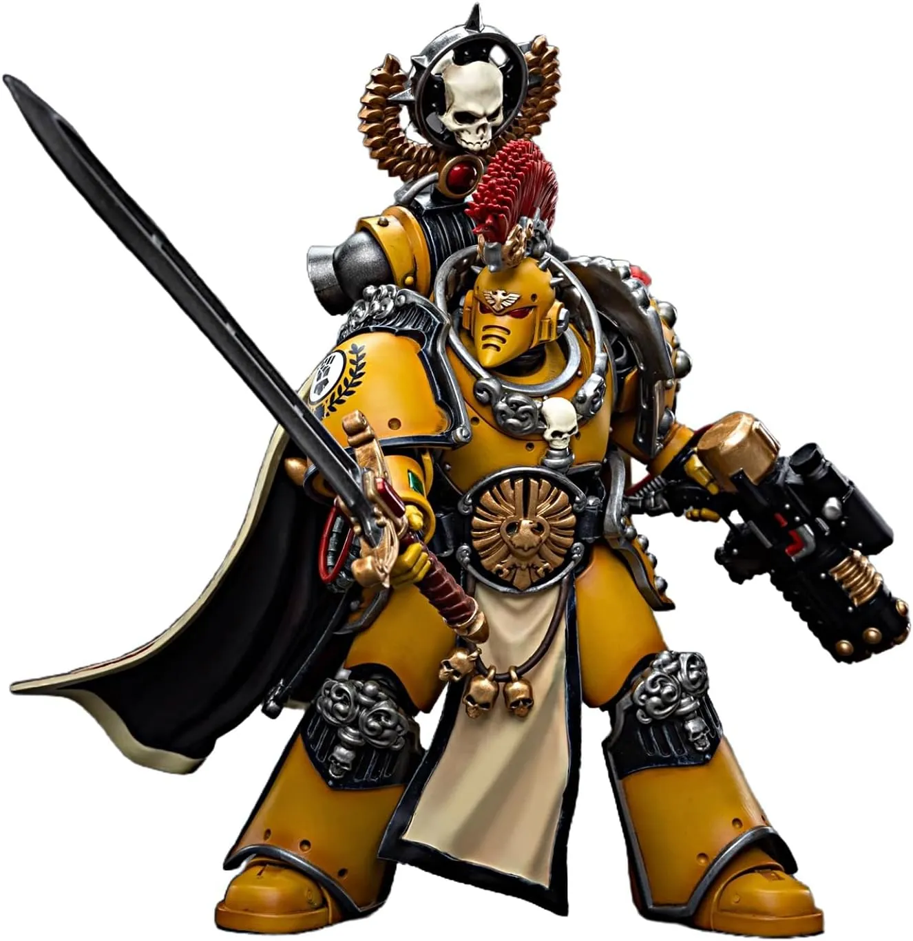 JOYTOY Warhammer 40K 1/18 Action Figures lmperial Fists Legion Praetor with Power Sword Collectible Model 4.8 Inch Action Figure with Articulated Joints
