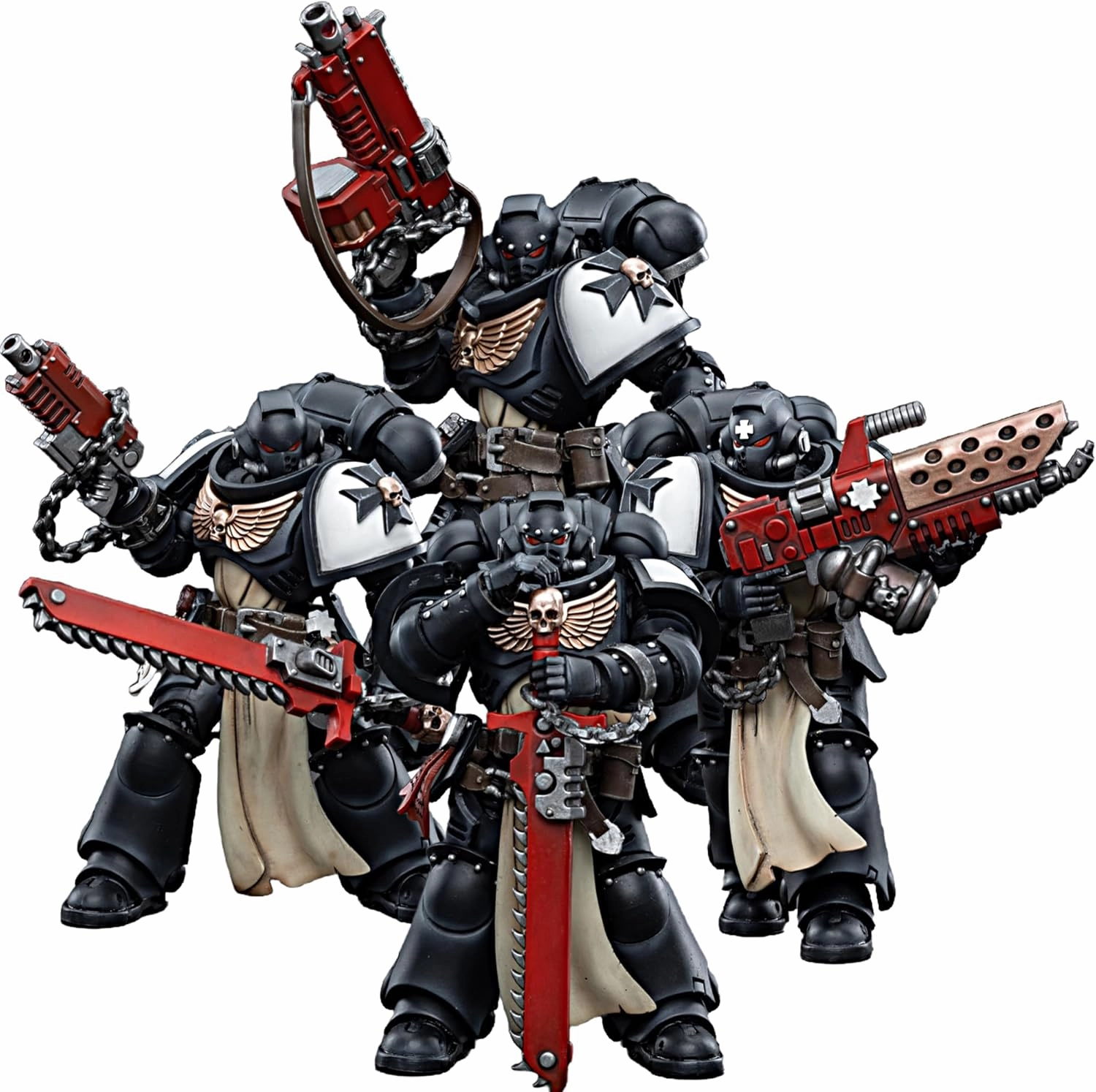 JOYTOY Warhammer 40K 1/18 Action Figures Black Templars Army Primaris Crusader Squad 4PCS Collectible Model