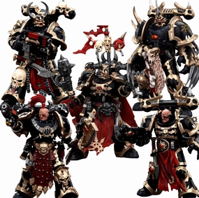 JOYTOY Warhammer 40K 1/18 Action Figures Chaos Space Marines Black Legion Chosen 5PCS Collectible Model 4.9Inches