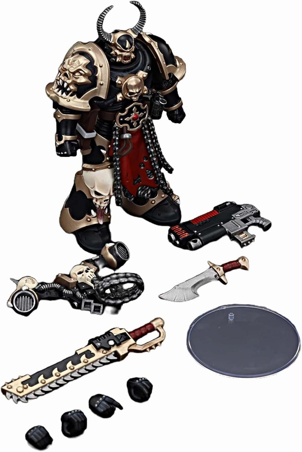 JOYTOY Warhammer 40K 1/18 Action Figures Chaos Space Marines Black Legion Chosen 5PCS Collectible Model 4.9Inches