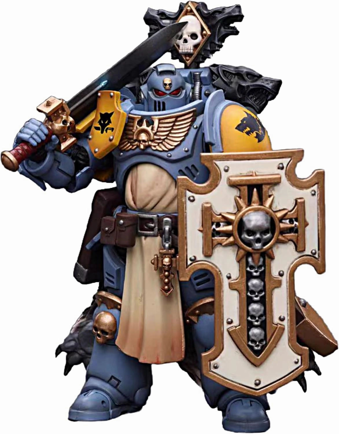 JOYTOY Warhammer 40K 1/18 Action Figures Primaris Space Marines Space Wolve Bladeguard Veteran Collectible Model