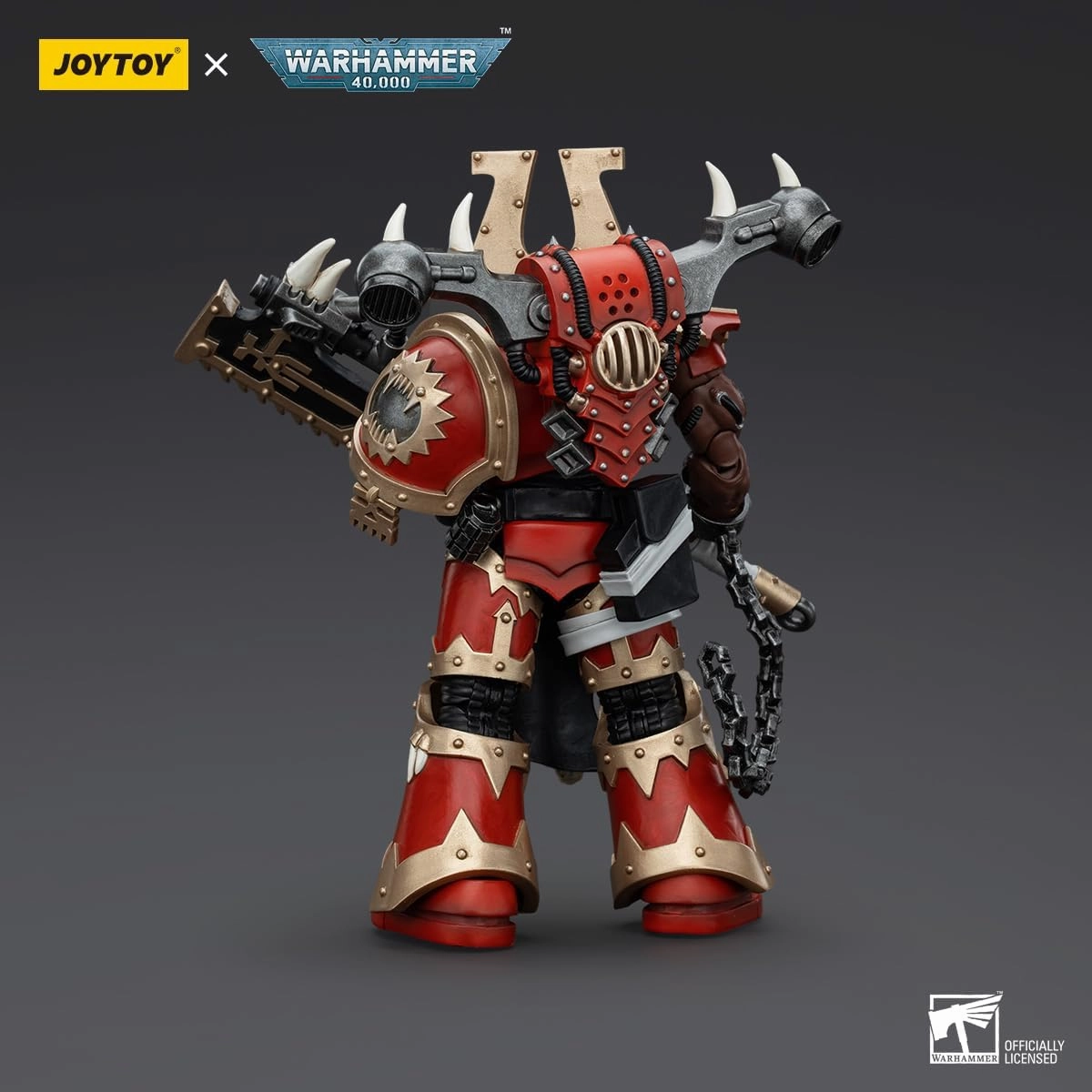 JOYTOY Warhammer 40K 1/18 Action Figures World Eaters Khorne Berzerker with Eviscerator Chainaxe Collectible Model