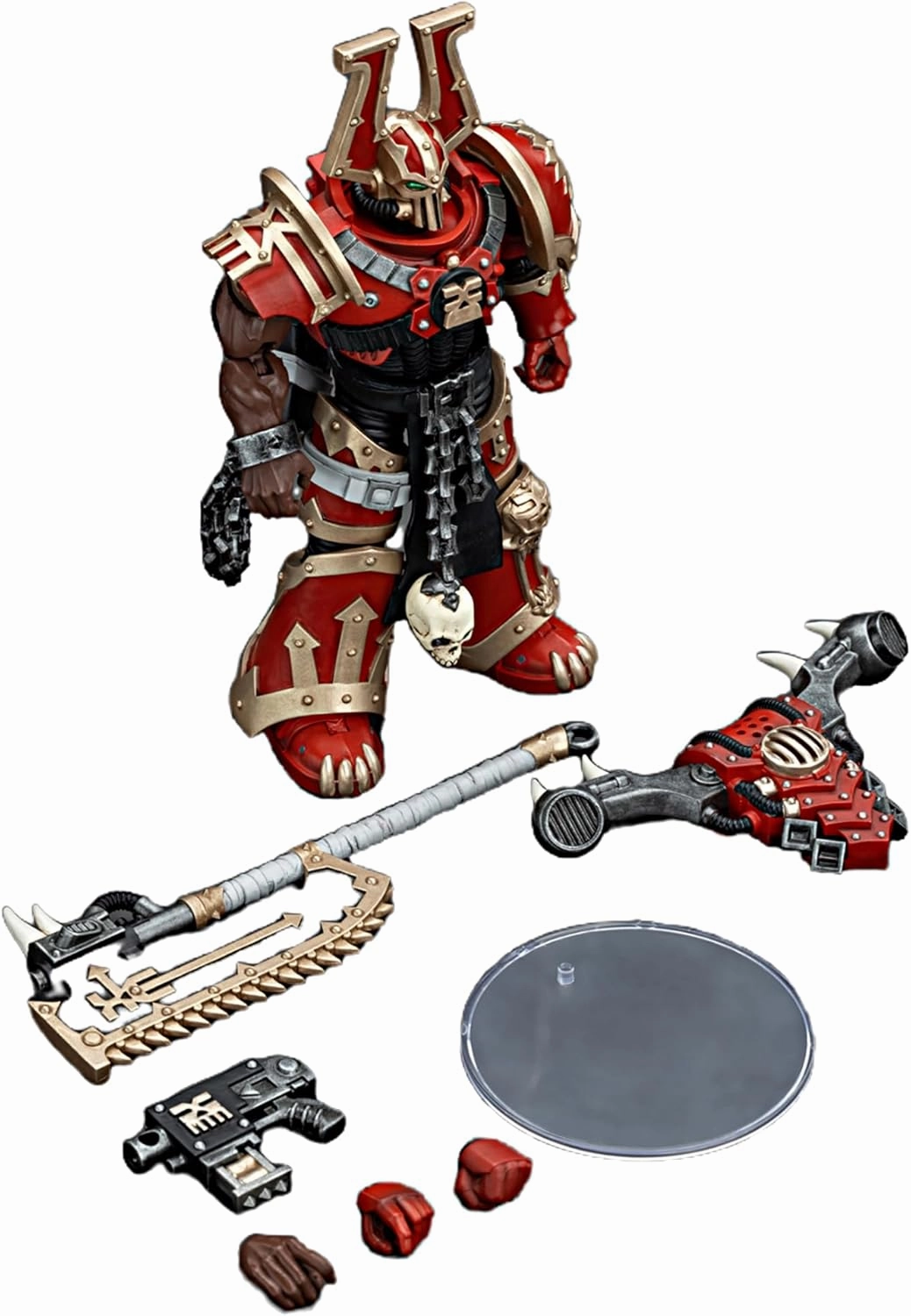 JOYTOY Warhammer 40K 1/18 Action Figures World Eaters Khorne Berzerker with Eviscerator Chainaxe Collectible Model