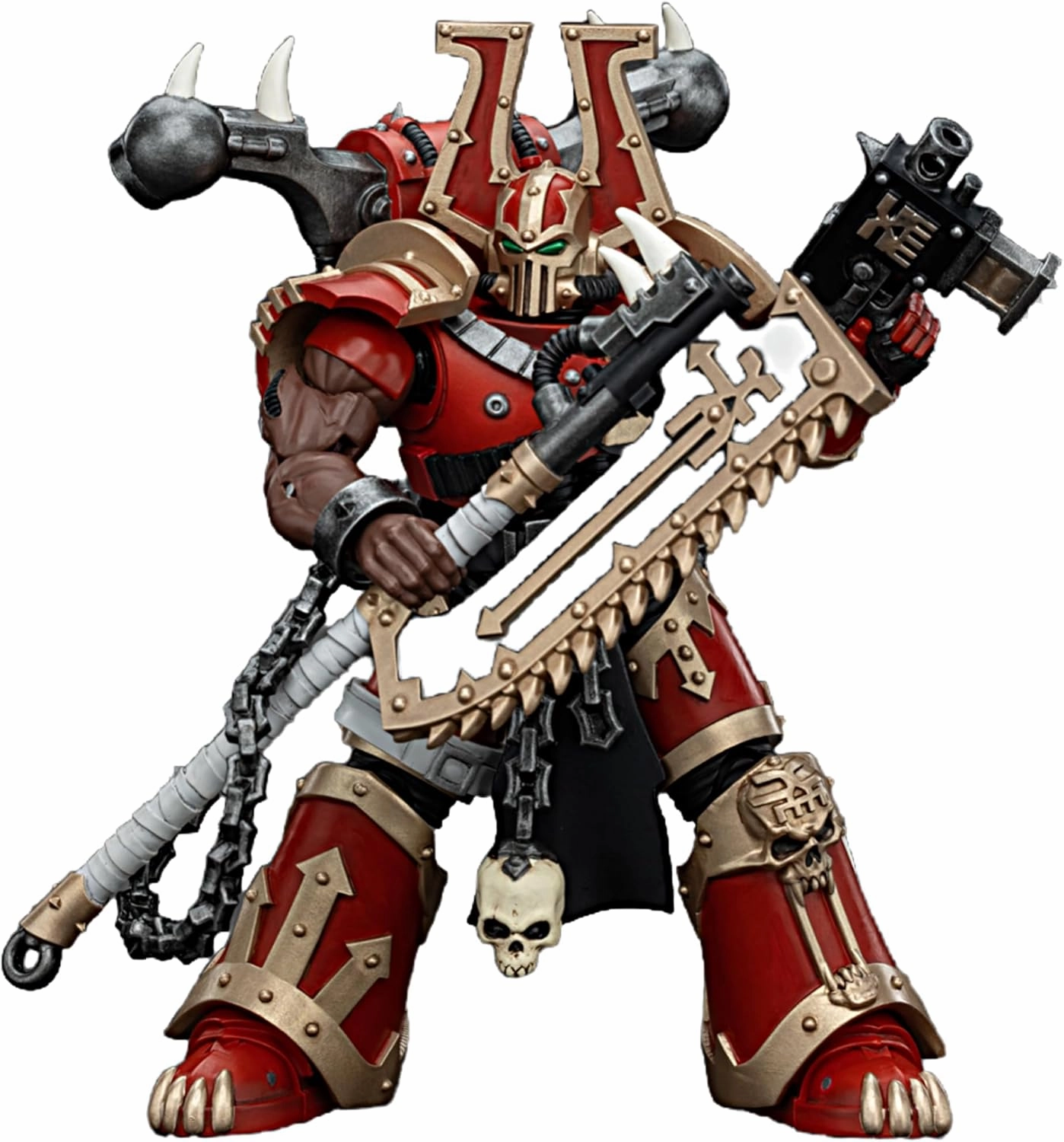 JOYTOY Warhammer 40K 1/18 Action Figures World Eaters Khorne Berzerker with Eviscerator Chainaxe Collectible Model