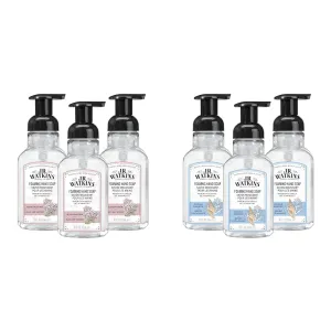 J.R. Watkins Foaming Hand Soap, Moisturizing Foam Hand Wash, All Natural, Alcohol-Free, Cruelty-Free, USA Made, Rosewater, 9 fl oz, 3 Pack and Ocean Breeze, 9 fl oz, 3 Pack Bundle