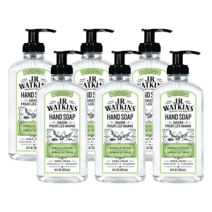 J.R. Watkins Gel Hand Soap, Scented Liquid Hand Wash for Bathroom or Kitchen, USA Made and Cruelty Free, 11 fl oz, Neroli & Thyme, 6 Pack