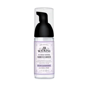 J.R. Watkins No-Rinse Foaming Hand Cleanser – Hand Soap in Pump Dispenser – Bathroom & Kitchen Foam Cleaner – All Natural, Alcohol Free, Blue Lavender, 1.6 fl. Oz., Single