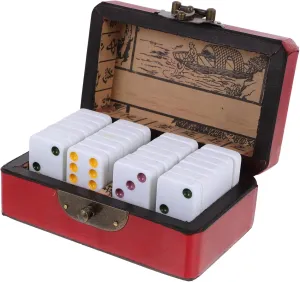 Jumbo Dominoes Set for Adults Traditional Dominoes Toys 1 Set Storage Box Desktop Game Prop Style