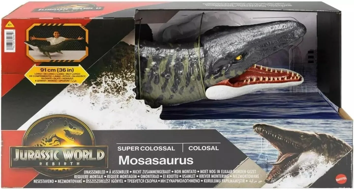 Jurassic Super Colossal Mosasaurus Action Figure, Dinosaur Action Figure