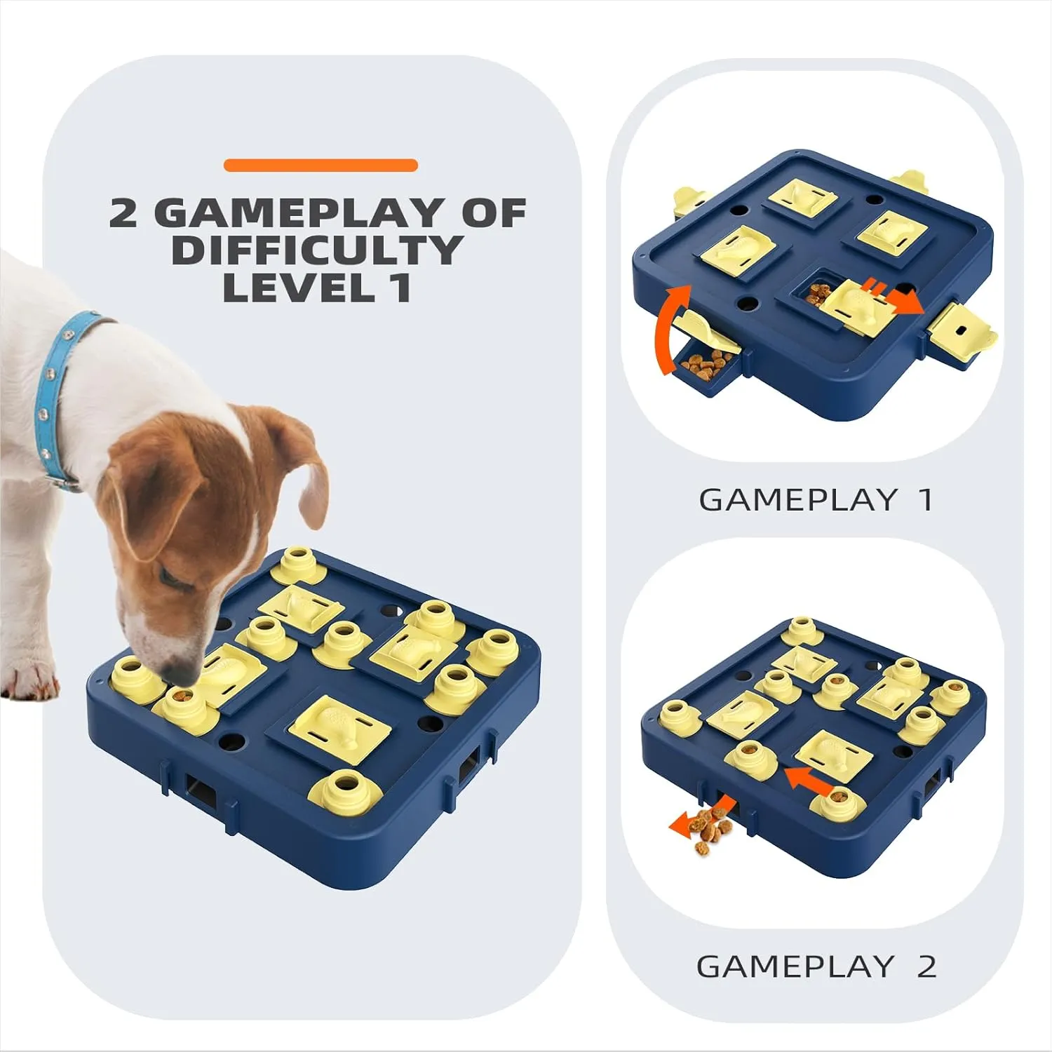 KADTC Dog Chess Puzzle Toy Brain Stimulation Mentally Stimulating Cognitive Busy Food Toys Boredom Buster Level 3 in 1 Best Treat Puzzles Puppy Interactive Mind Smart Game for Small/Medium/Large Dogs