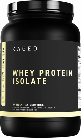 Kaged Whey Protein Isolate Powder Vanilla 100% Pure Low Lactose Whey Post Workout Recovery Drink Supports Muscle-Building 25g per Serving 41 Servings
