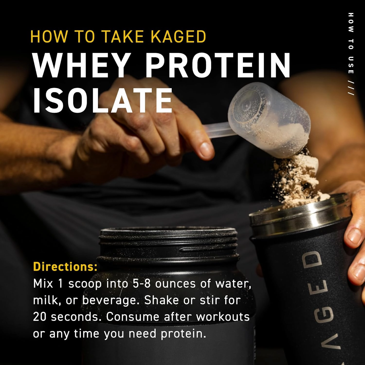 Kaged Whey Protein Isolate Powder Vanilla 100% Pure Low Lactose Whey Post Workout Recovery Drink Supports Muscle-Building 25g per Serving 41 Servings