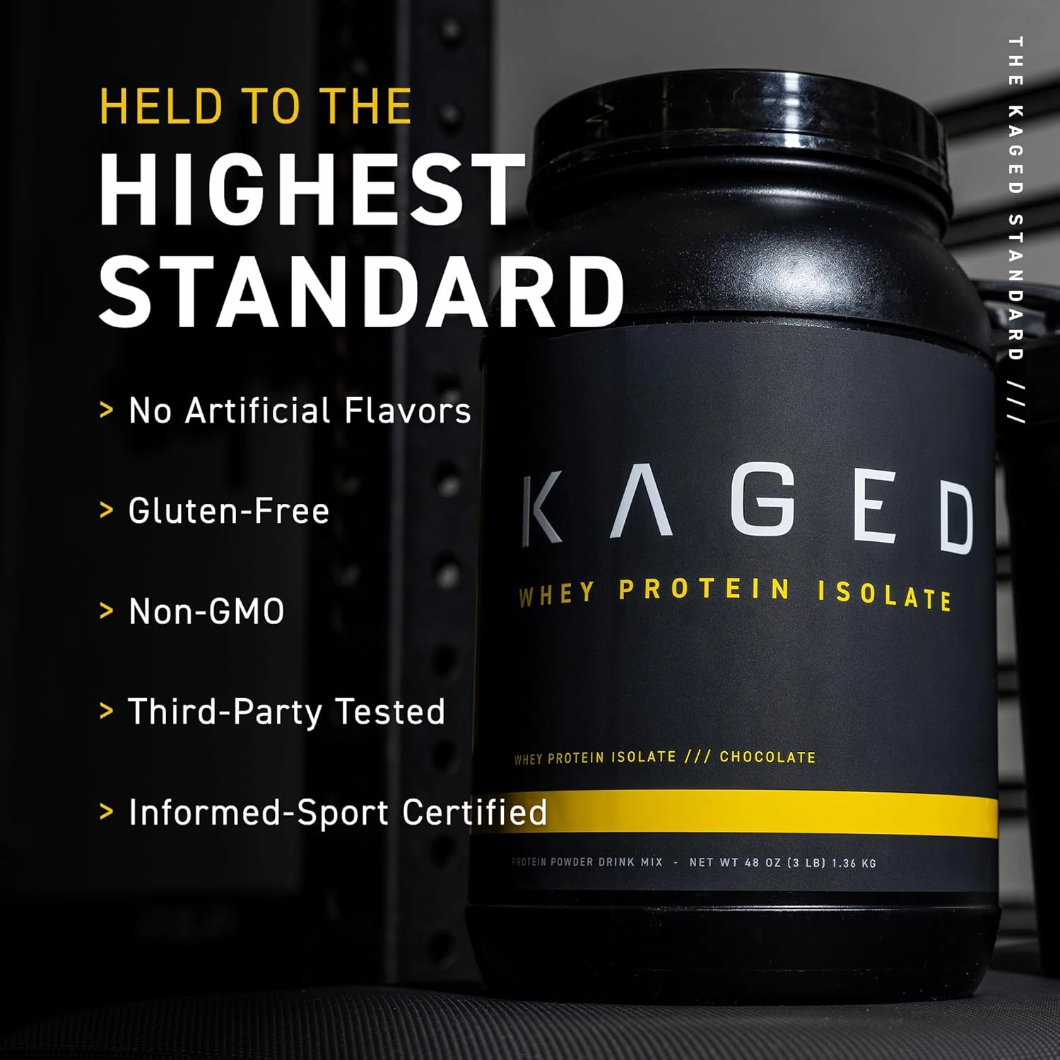 Kaged Whey Protein Isolate Powder Vanilla 100% Pure Low Lactose Whey Post Workout Recovery Drink Supports Muscle-Building 25g per Serving 41 Servings