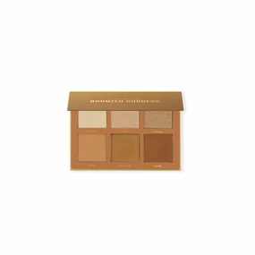 KARA BEAUTY Bronzed Goddess Bronzer & Highlight Palette - 6-Shade Powder Bronzer & Highlighter for Face & Body | Vegan Makeup for Face, Contour, Setting Powder & Eyeshadow Looks