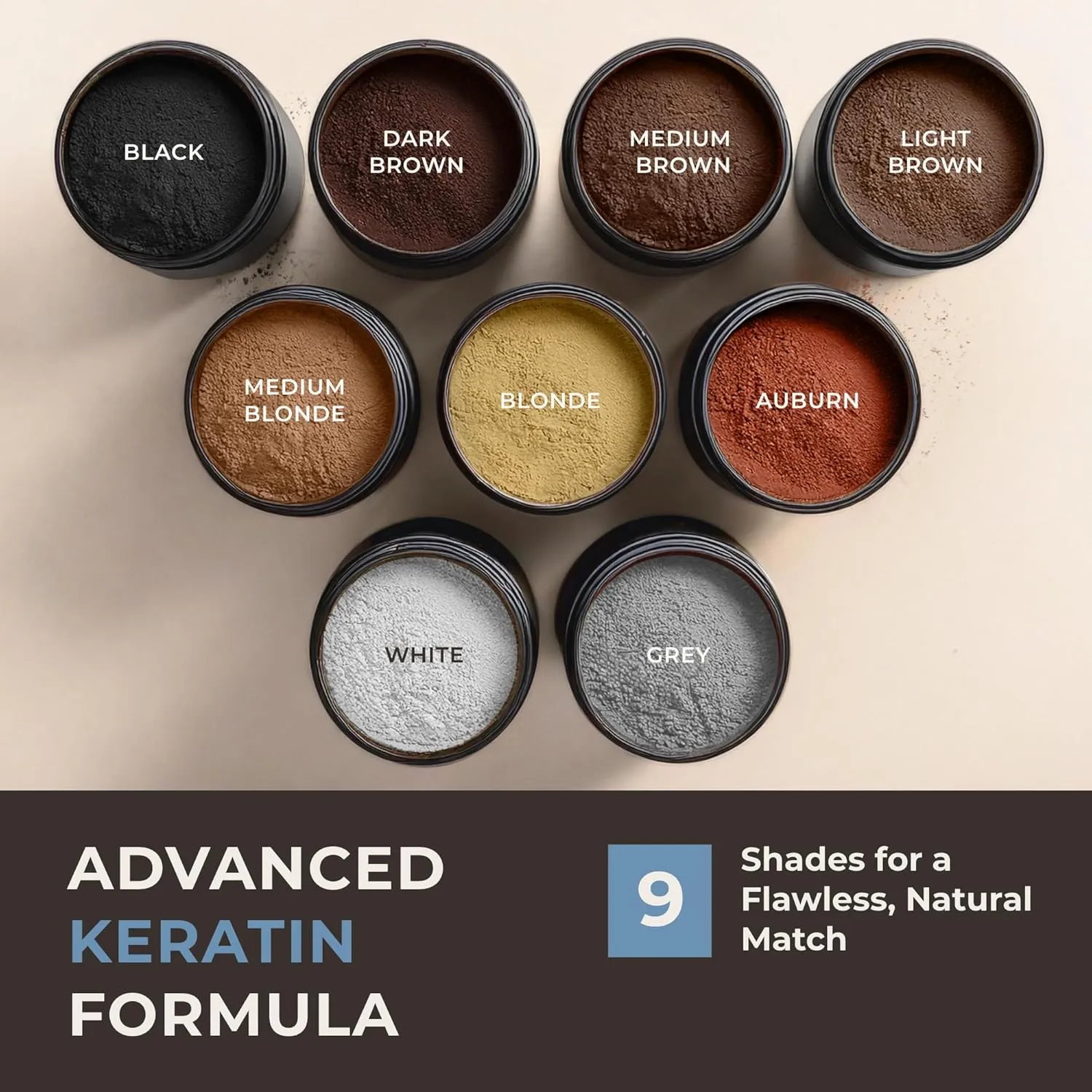 Keratin Hair Fibers for Men & Women - Fill In Fine or Thinning Hair, Instantly Thicker, Fuller Looking Hair (Dark Brown 30g)