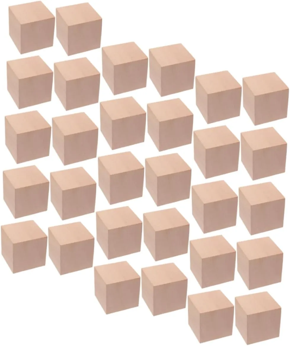 KESYOO 30Pcs Wood Block for Educational Building Blocks for Stacking and Creative Play Safe for Hands Learning and Parent Interaction