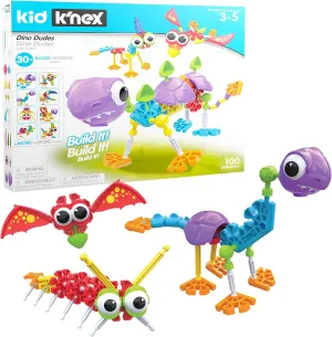 KID K'NEX - Dino Dudes Set ‚ 100 Pieces, Preschool STEM Building, Kid Construction Set, Creative Play‚ Ages 3 