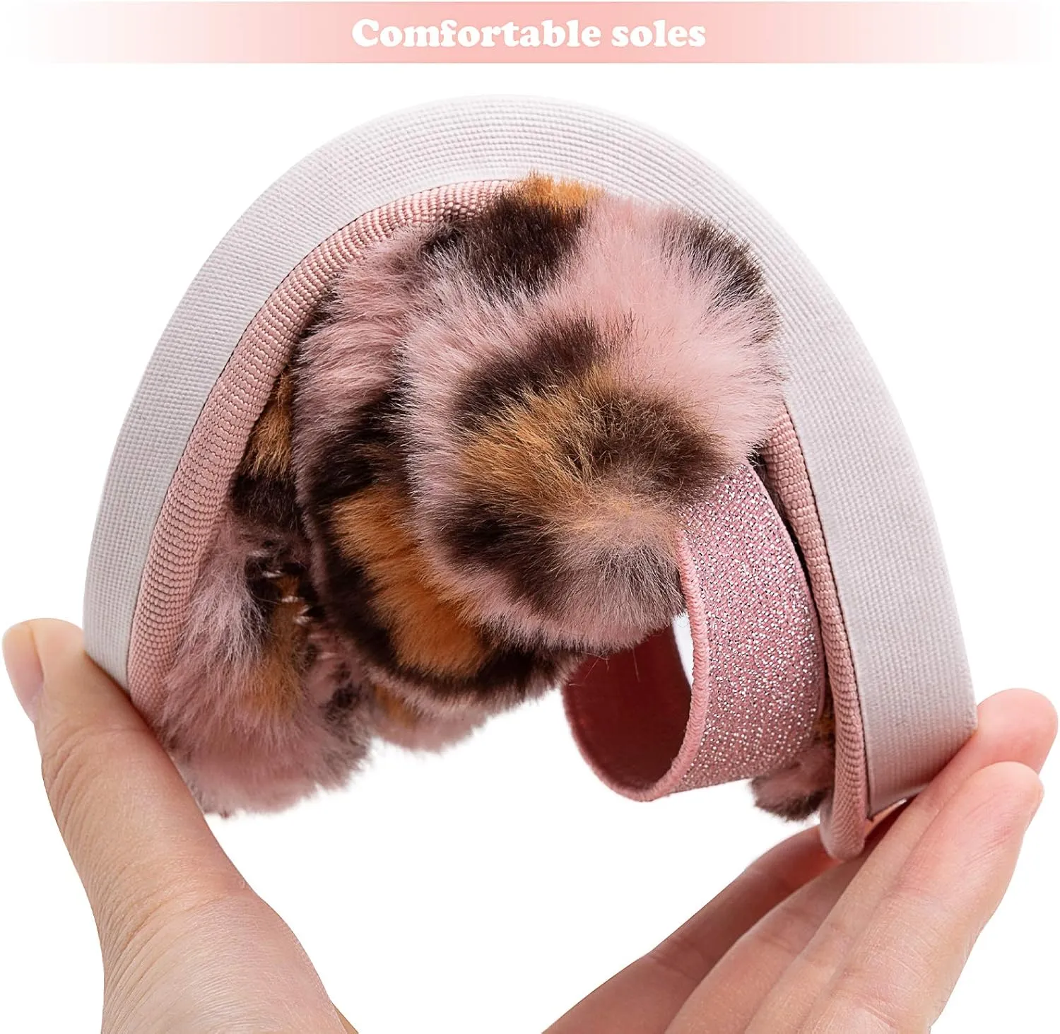 Kids Fluffy Fuzzy Slippers Open Toe House Home Slippers for Boys and Girls Faux Fur Slides with Strap Little Kids Slip-on Shoes