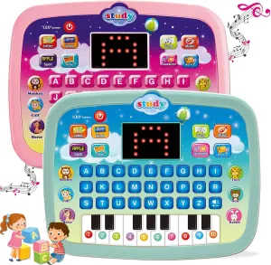 Kids Tablet Toddler Learning Pad with LED Screen Teach Alphabet Numbers Word Music Math Early Development Interactive Electronic Toy for Boys & Girls 3 Years 
