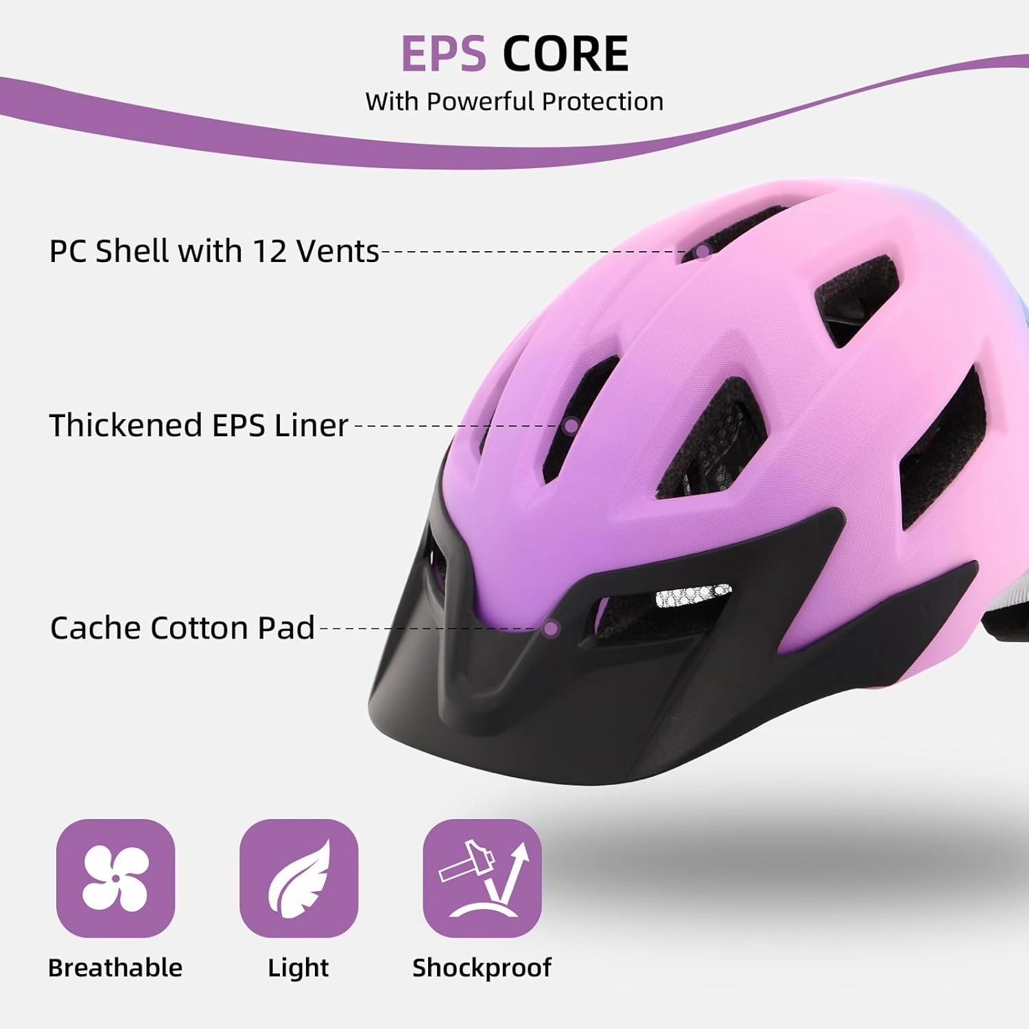 Kids Bike Helmet Boys and Girls Bicycle Helmet with Cool Visor Helmet for Kids 3-14, Children Bike Helmets Youth Bike Helmet Adjustable & Lightweight