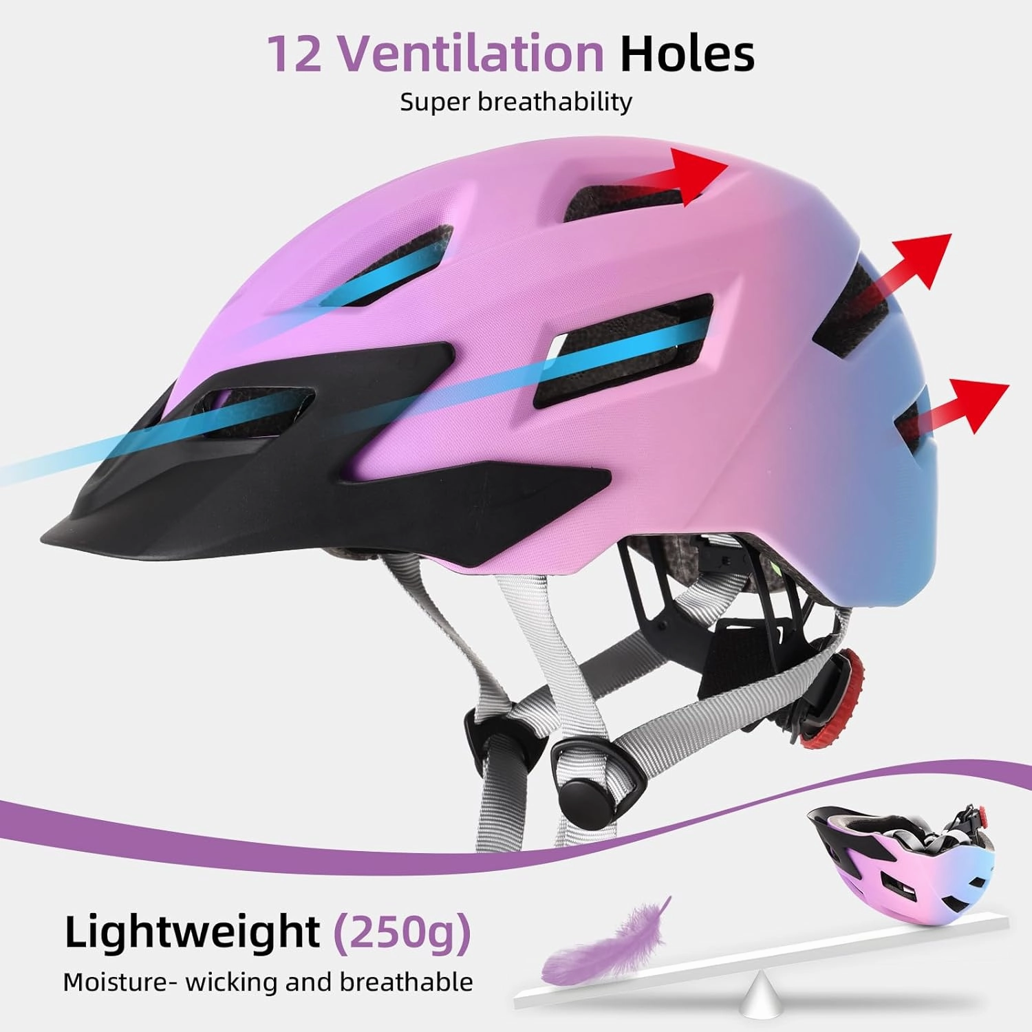 Kids Bike Helmet Boys and Girls Bicycle Helmet with Cool Visor Helmet for Kids 3-14, Children Bike Helmets Youth Bike Helmet Adjustable & Lightweight