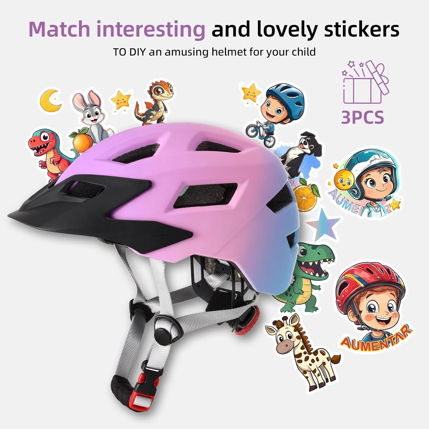 Kids Bike Helmet Boys and Girls Bicycle Helmet with Cool Visor Helmet for Kids 3-14, Children Bike Helmets Youth Bike Helmet Adjustable & Lightweight