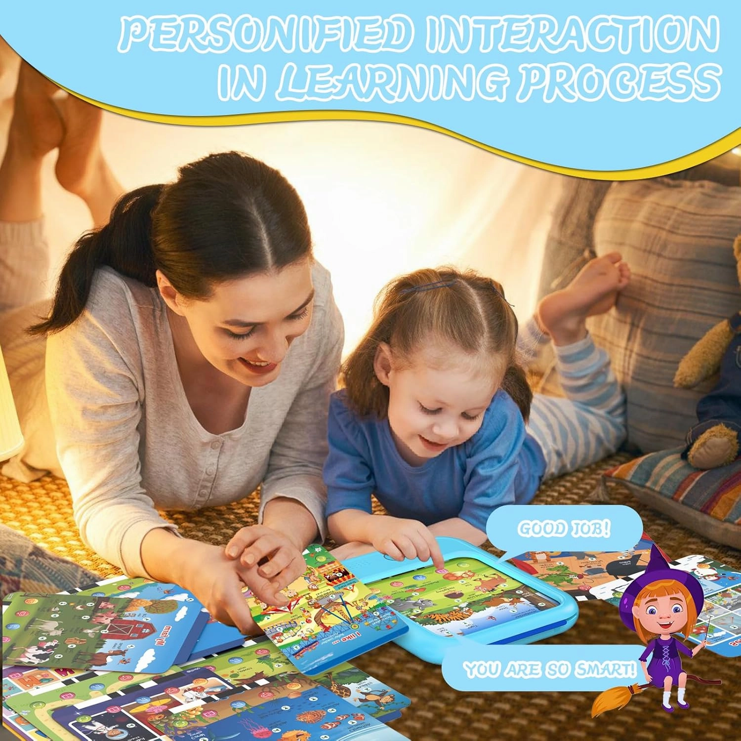 Kids Educational Learning Tablet Toy-Educational Tablet Toy to Interactive Learn Alphabets,Colors,Number,Foods,Jurassic Park,Animals,Learning Toys for Toddlers 2-6 Years Old,Gifts for Boys Girl