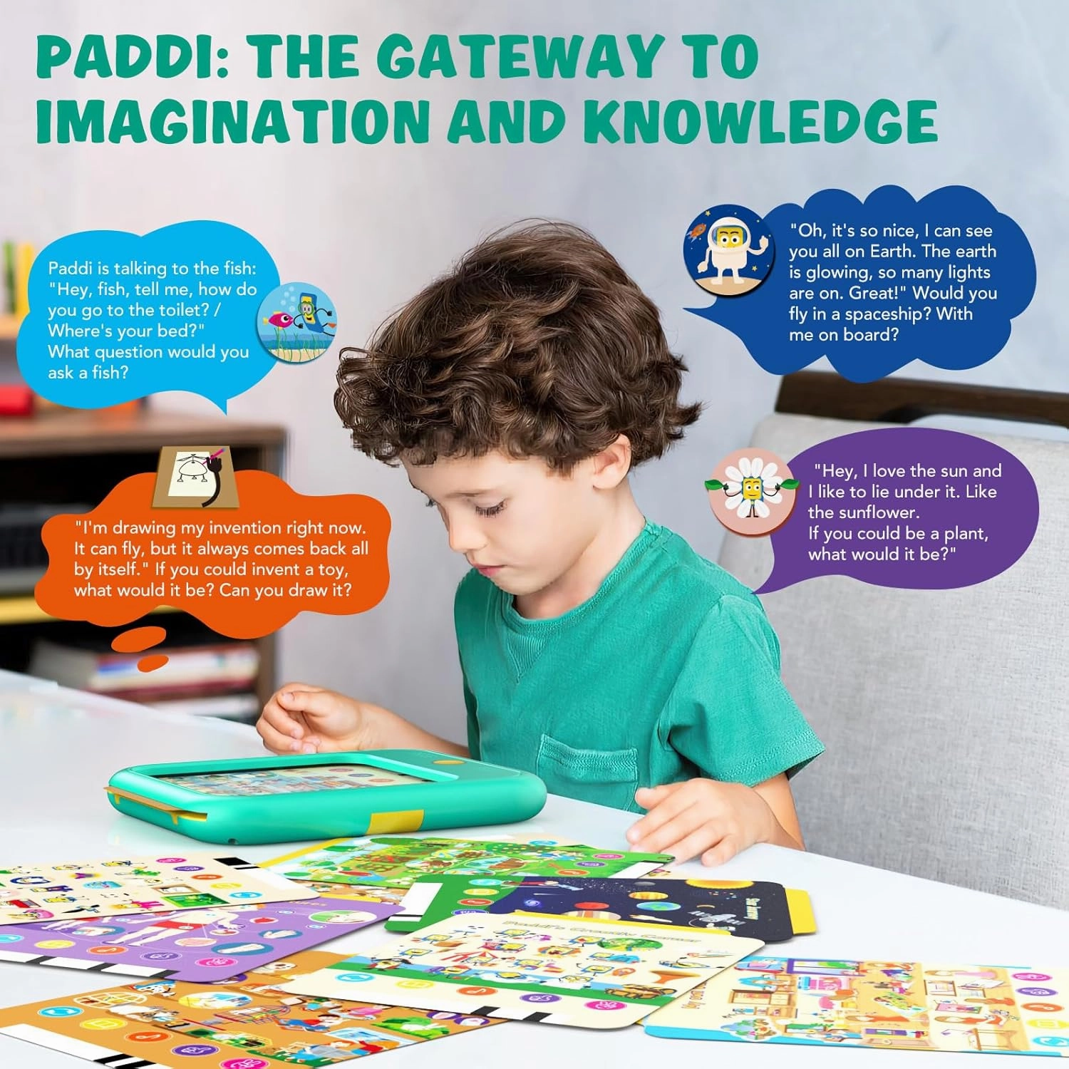 Kids Learning Tablet Educational Learning Pad for Toddlers 2-5 to Learn Alphabets, Numbers, Foods, Time, Music, Talking Cards for Toddlers，Learning Educational Toy Kids Gifts