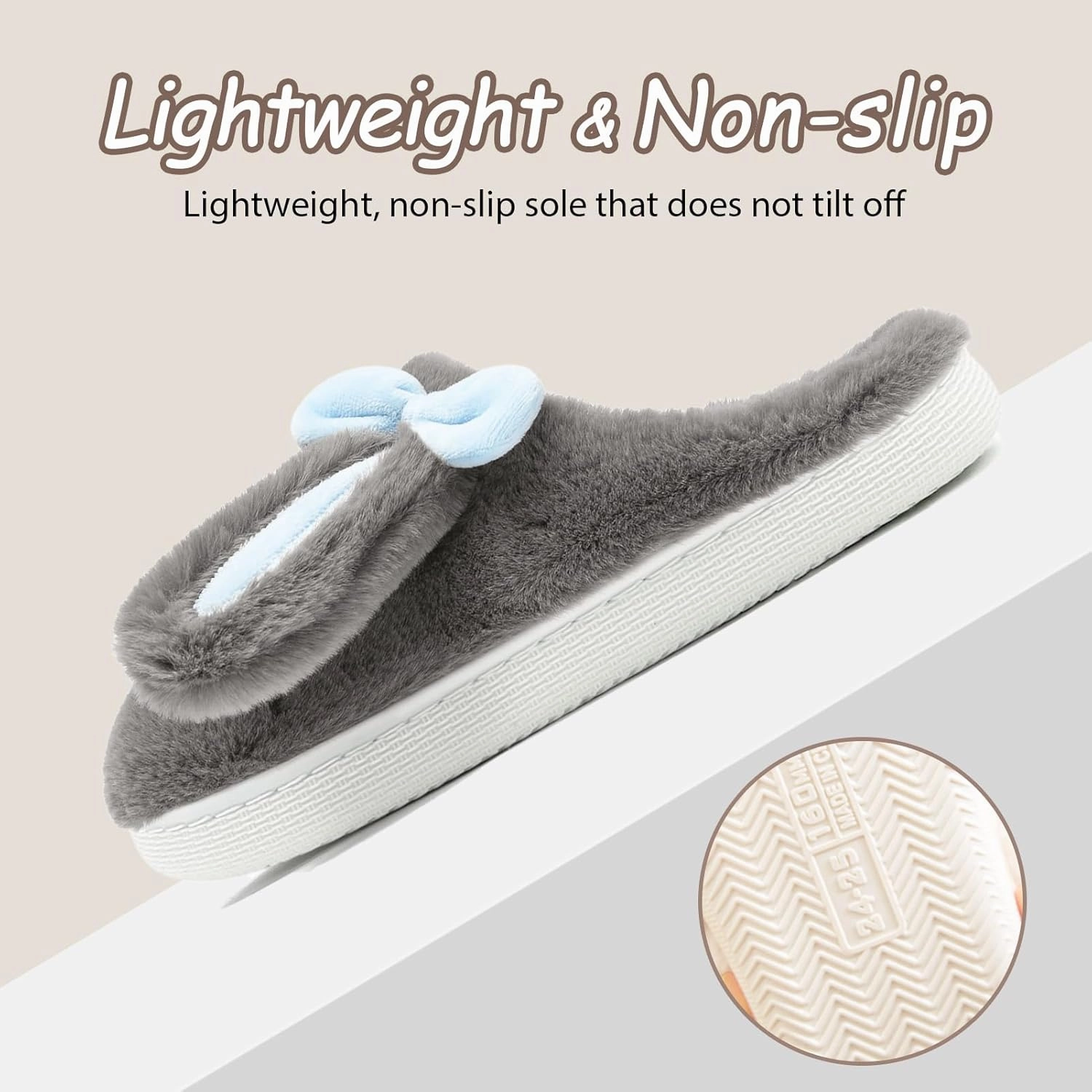 Kids Slippers Boys Girls Bunny Animal Slippers,Cute Bow Plush Funny Cartoon Rabbit Slippers,Comfy Fluffy Fuzzy Pillow Cloud Bedroom House Slippers Little/Big Kids