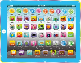 Kids Tablet Learning Pad Toddler Tablet with ABC Word Song Music Number Electronic Interactive Toy for Educational Preschool Boys & Girls 3 4 5 Years Old