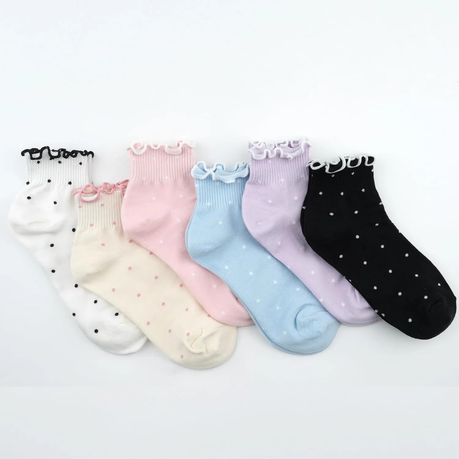 kikiya socks Women Ankle | 4-6 Pairs Heart Design Cute Animal Graphic Novelty Fruit Print Ladies Girls Cotton Socks | US 6-8